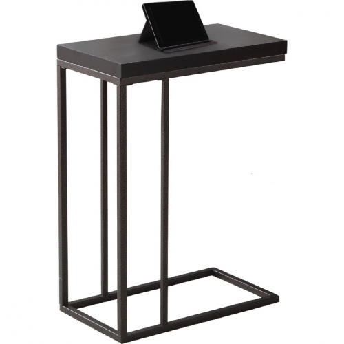 Accent Table in Cappuccino with Bronze Metal Base